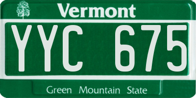 VT license plate YYC675