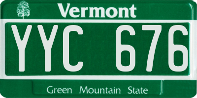 VT license plate YYC676