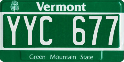 VT license plate YYC677