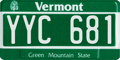VT license plate YYC681