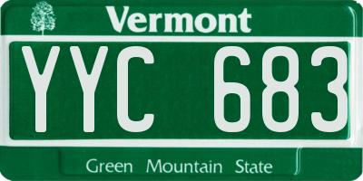 VT license plate YYC683