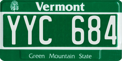 VT license plate YYC684