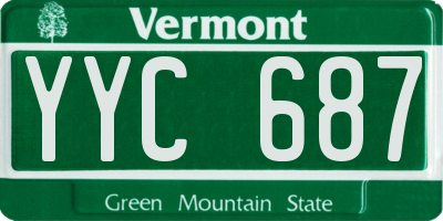 VT license plate YYC687