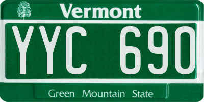 VT license plate YYC690