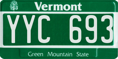 VT license plate YYC693