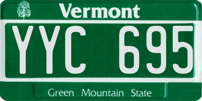 VT license plate YYC695