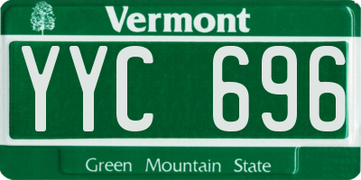 VT license plate YYC696