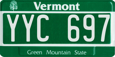 VT license plate YYC697