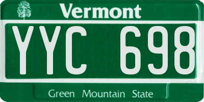 VT license plate YYC698