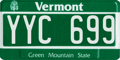 VT license plate YYC699