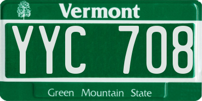 VT license plate YYC708