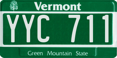 VT license plate YYC711