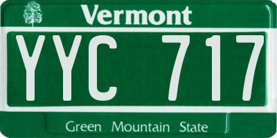 VT license plate YYC717