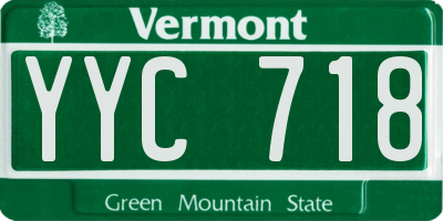 VT license plate YYC718