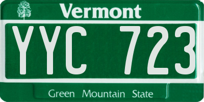 VT license plate YYC723