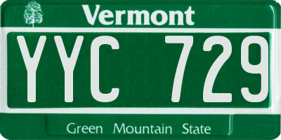 VT license plate YYC729
