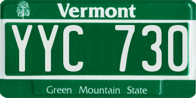 VT license plate YYC730
