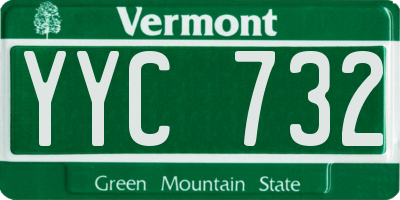 VT license plate YYC732