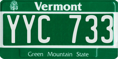 VT license plate YYC733