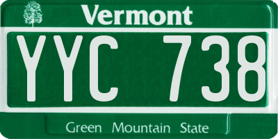 VT license plate YYC738