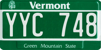 VT license plate YYC748
