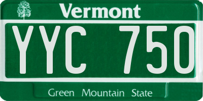 VT license plate YYC750