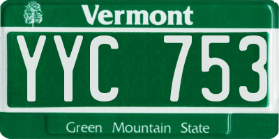 VT license plate YYC753