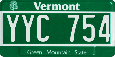 VT license plate YYC754