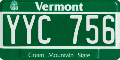 VT license plate YYC756