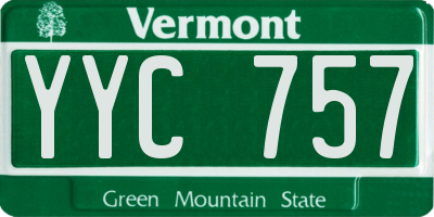 VT license plate YYC757