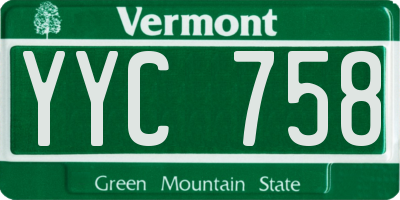 VT license plate YYC758
