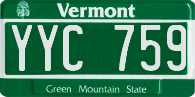 VT license plate YYC759