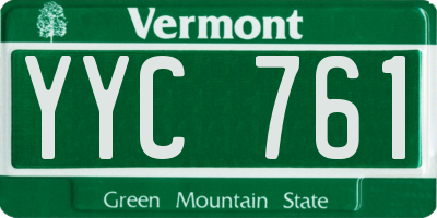 VT license plate YYC761