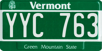 VT license plate YYC763