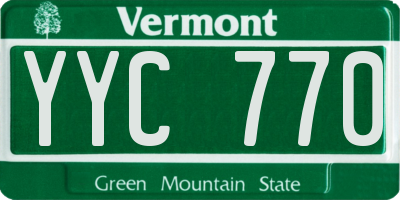 VT license plate YYC770