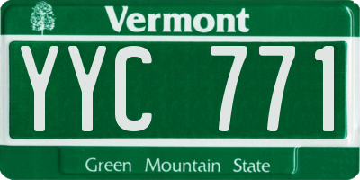 VT license plate YYC771