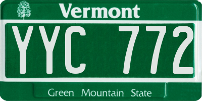 VT license plate YYC772