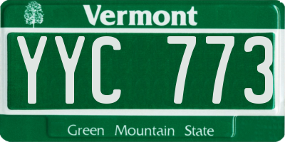 VT license plate YYC773