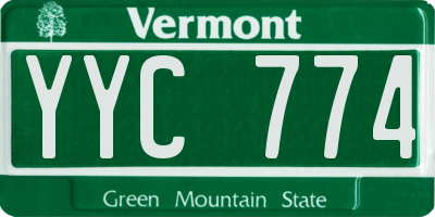 VT license plate YYC774