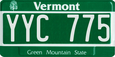 VT license plate YYC775