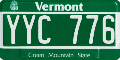 VT license plate YYC776