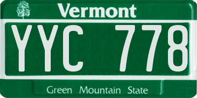 VT license plate YYC778