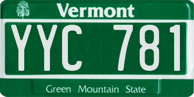 VT license plate YYC781