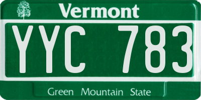 VT license plate YYC783