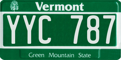 VT license plate YYC787