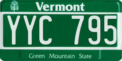 VT license plate YYC795