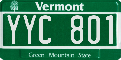 VT license plate YYC801