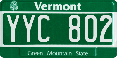 VT license plate YYC802