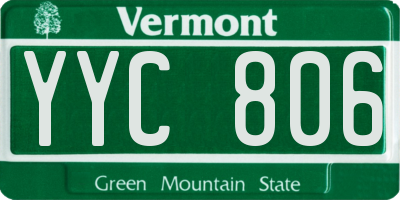 VT license plate YYC806