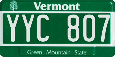 VT license plate YYC807